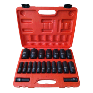 DUKE Tools 20 Piece 1/2″ Heavy Duty Deep Impact Socket Set (10mm–38mm)