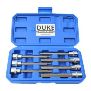 DUKE Tools 3/8 Inch Drive Hex Bit Socket Set H3-H10 7pcs Extra Long 110mm